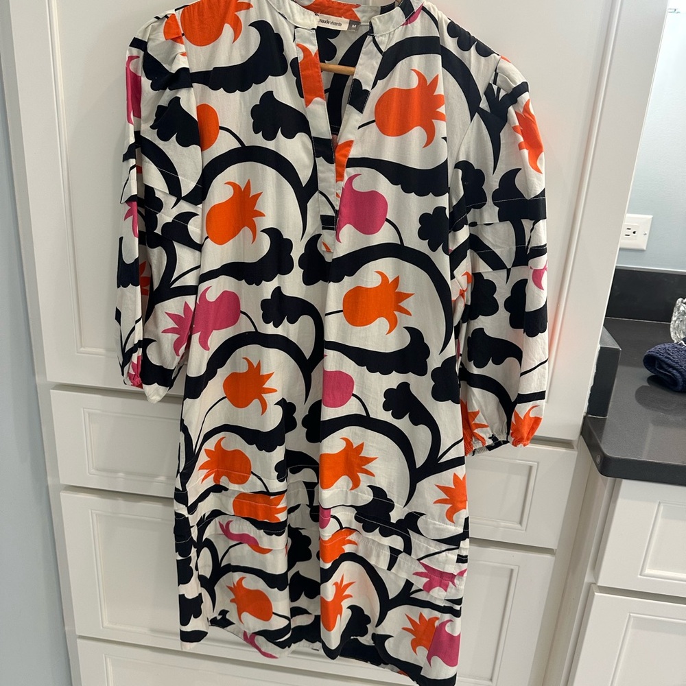Floral Patterned Dress with Bold Colors